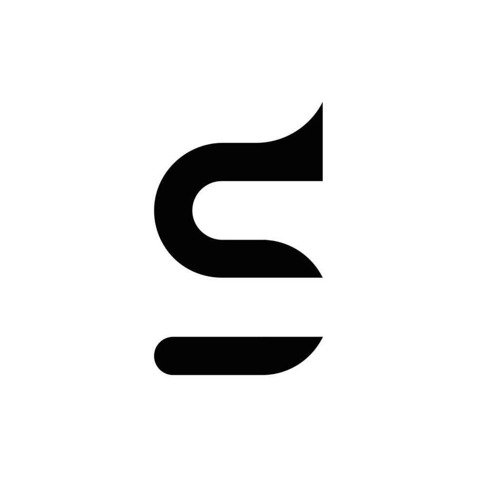 Letter Cs or Sc initial stylish unique shape logo idea vector