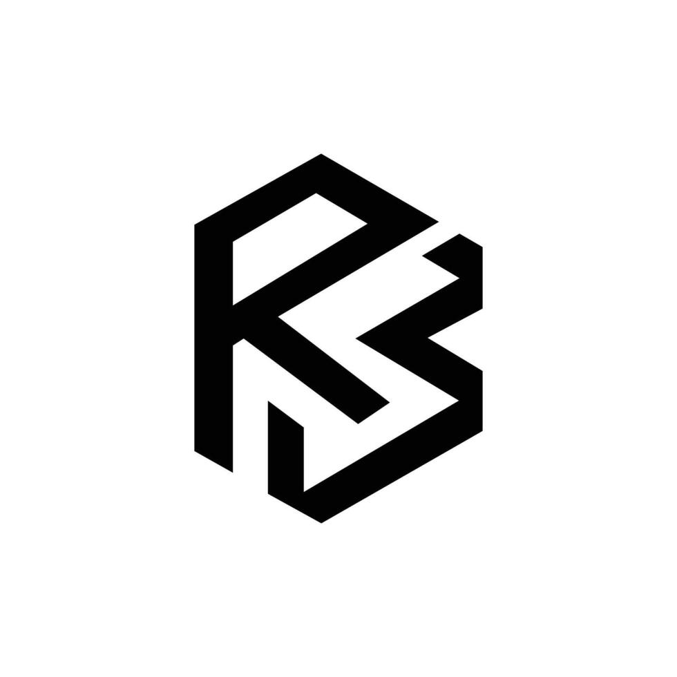 letter Rb creative unique shape modern logo idea vector