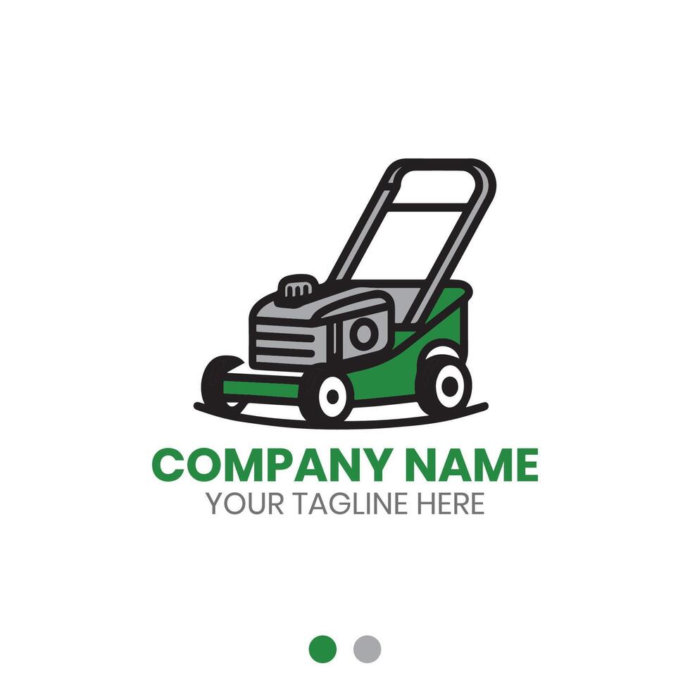 Lawn mower logo design for gardening service vector
