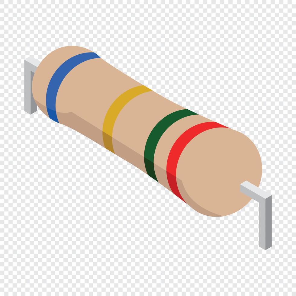 Resistor electronic component. Resistor icon. Isometric resistor. Isometric electronic component. illustration vector