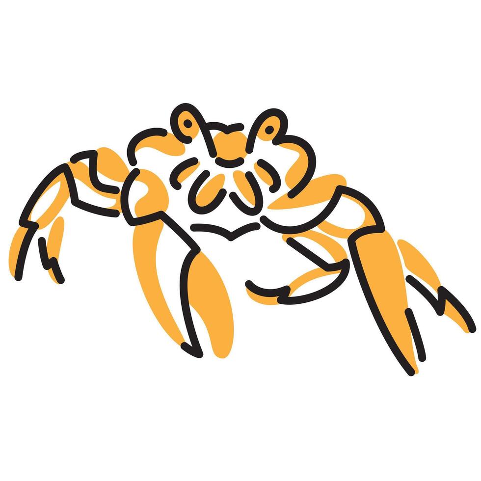 simple illustration, abstract doodle of a crab vector