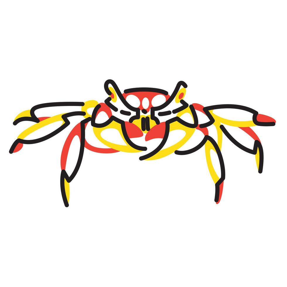 simple illustration, abstract doodle of a crab vector