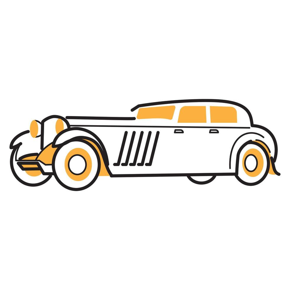 simple illustration of a vintage car vector