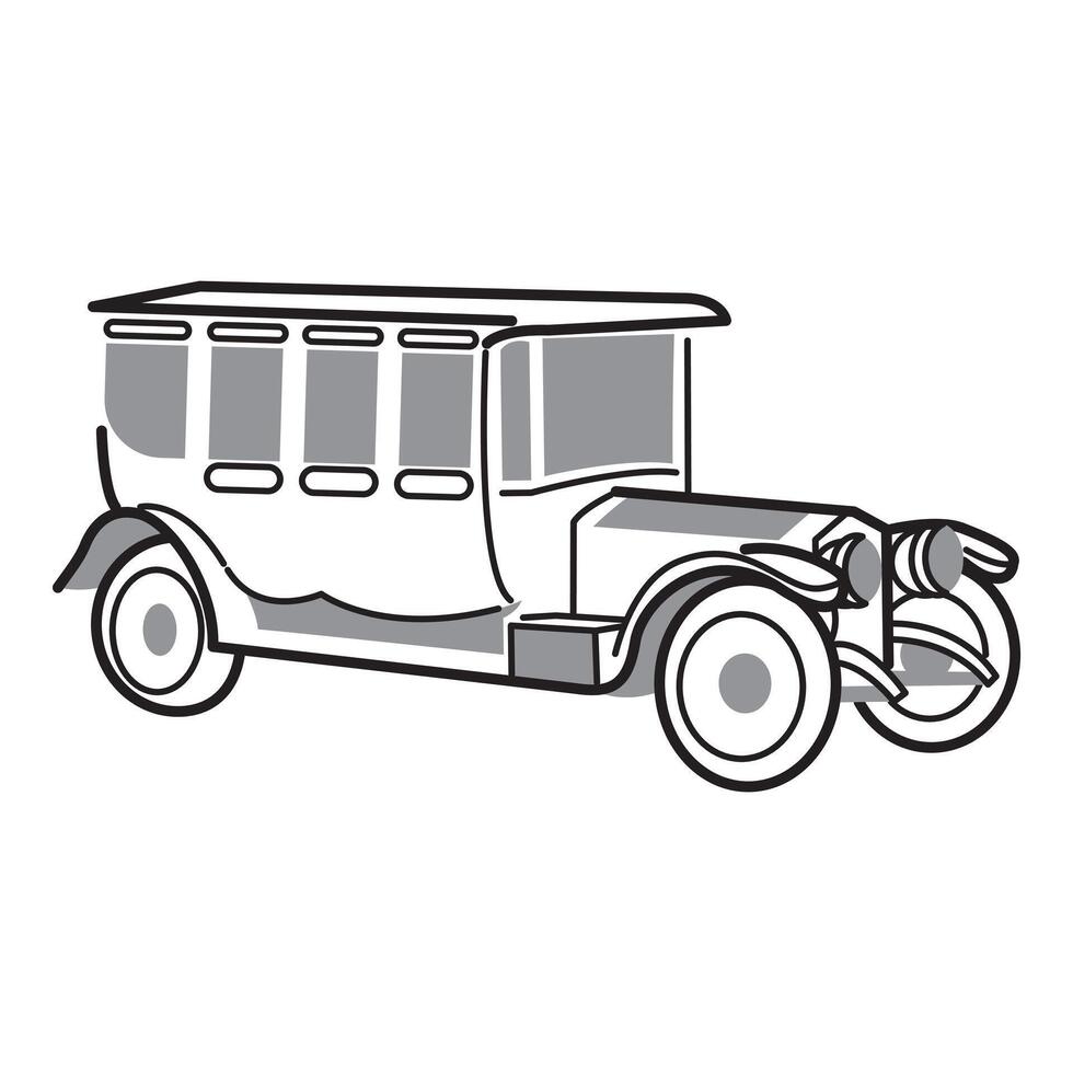 simple illustration of a vintage car vector