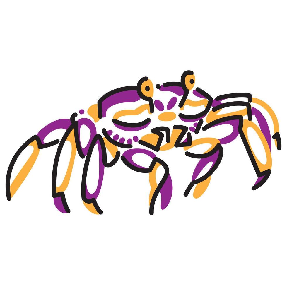simple illustration, abstract doodle of a crab vector