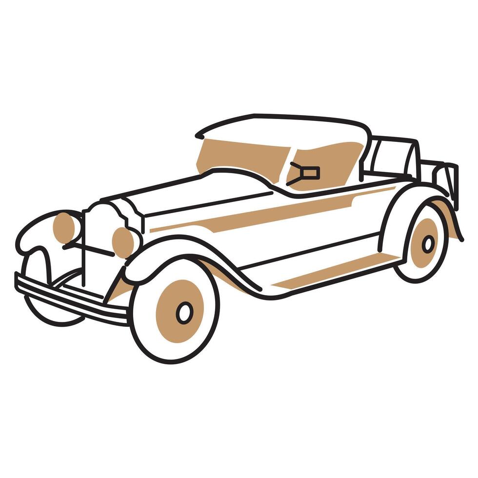 simple illustration of a vintage car vector