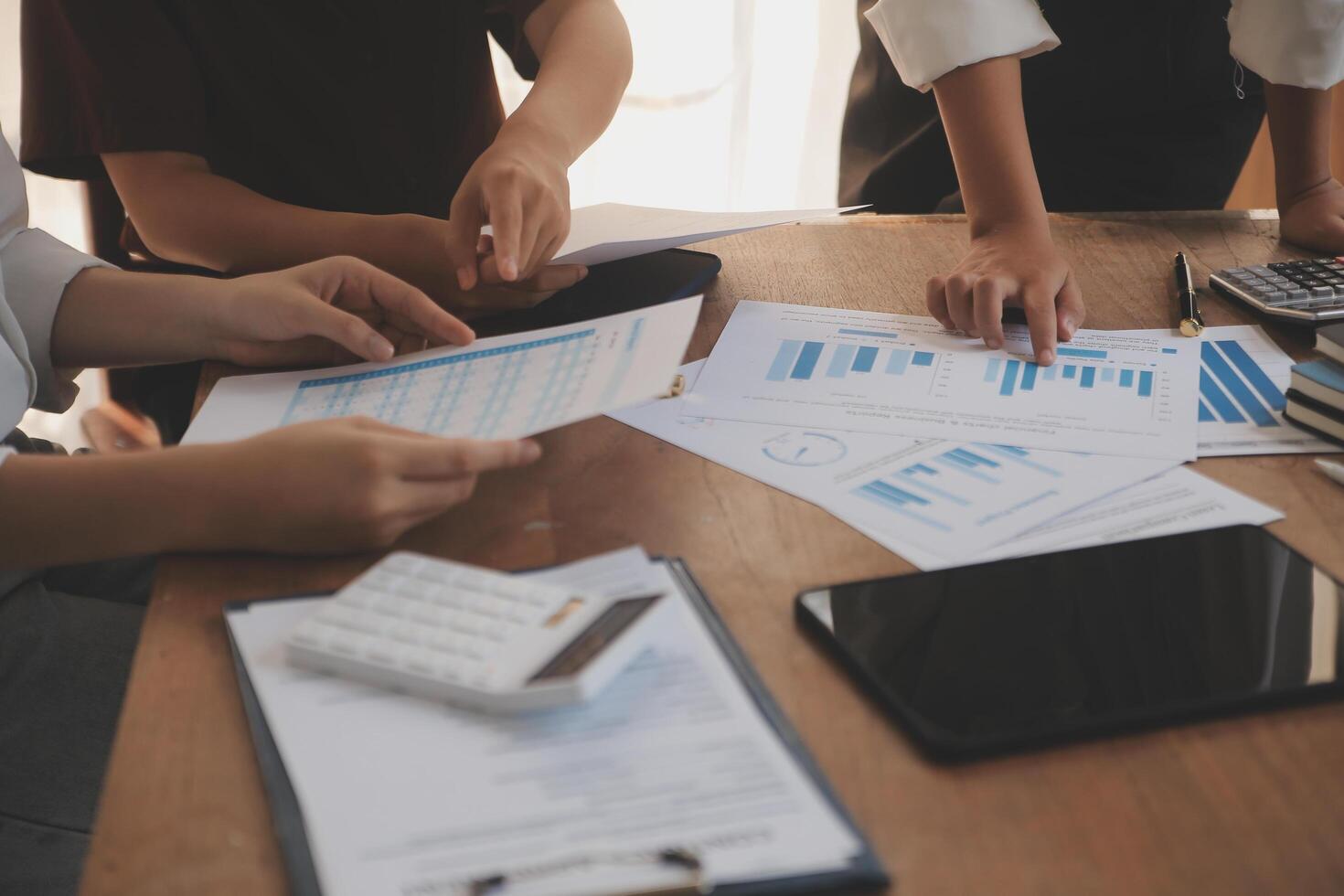 Business meetings to analyze investment strategies and brainstorm sales plans for a more profitable business. photo
