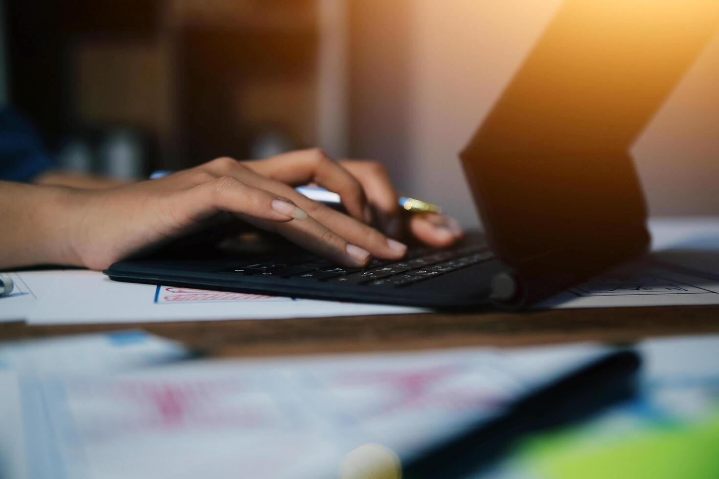 The designer team is designing the uxui system to make the uxui system work well on new phones and support system updates. Website development concept UI UX front end designer photo