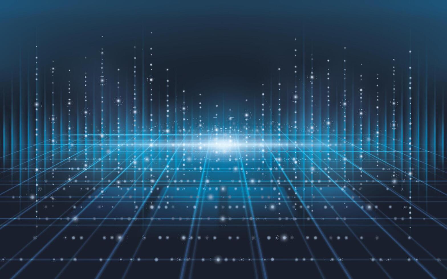 Future technology digital background. Abstract Blue Digital cyberspace and light lines network connections concept. vector