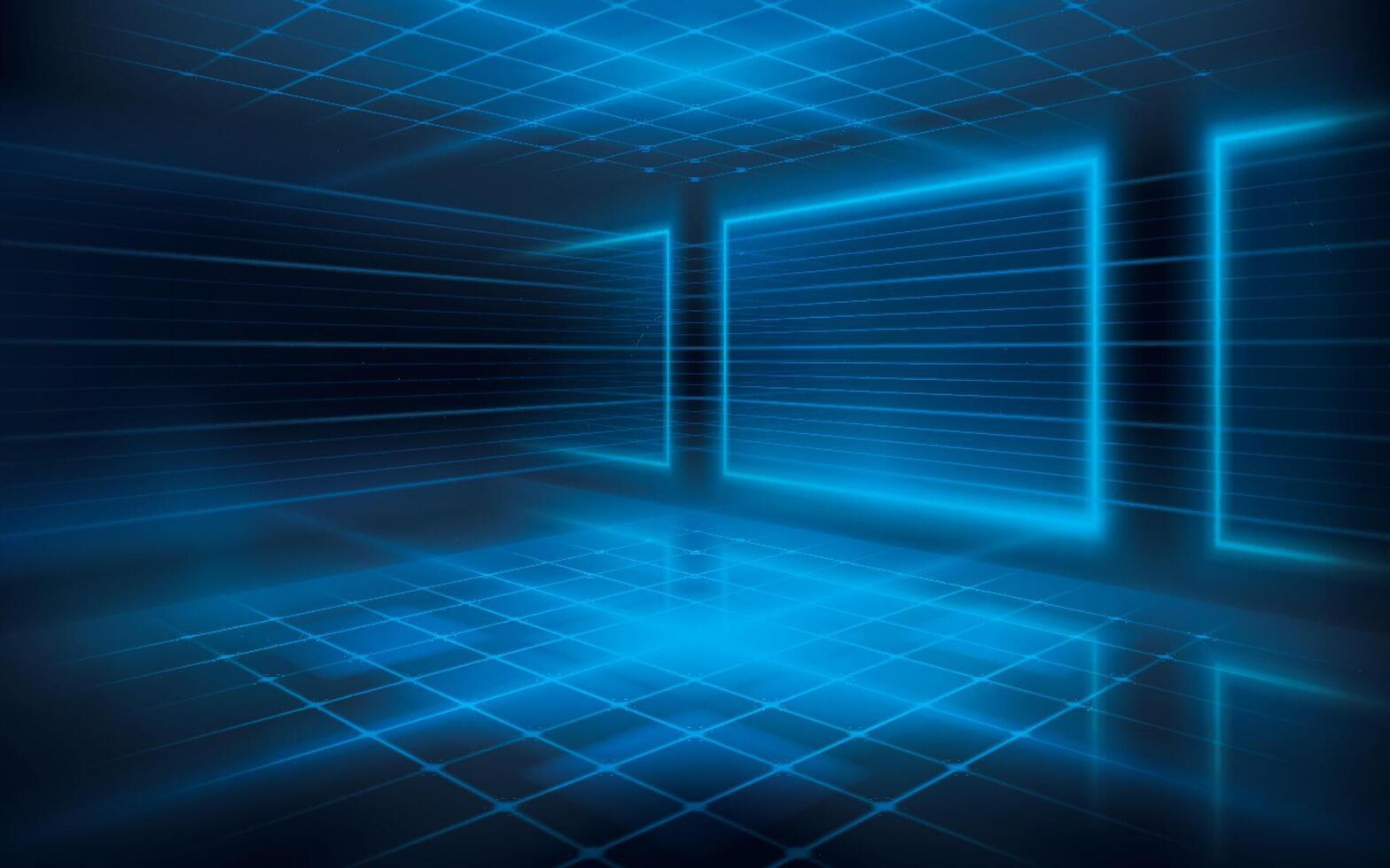 Abstract futuristic neon lights background. Elegant scene Lighting effect. Neon Light line perspective moving to lighting glowing. vector