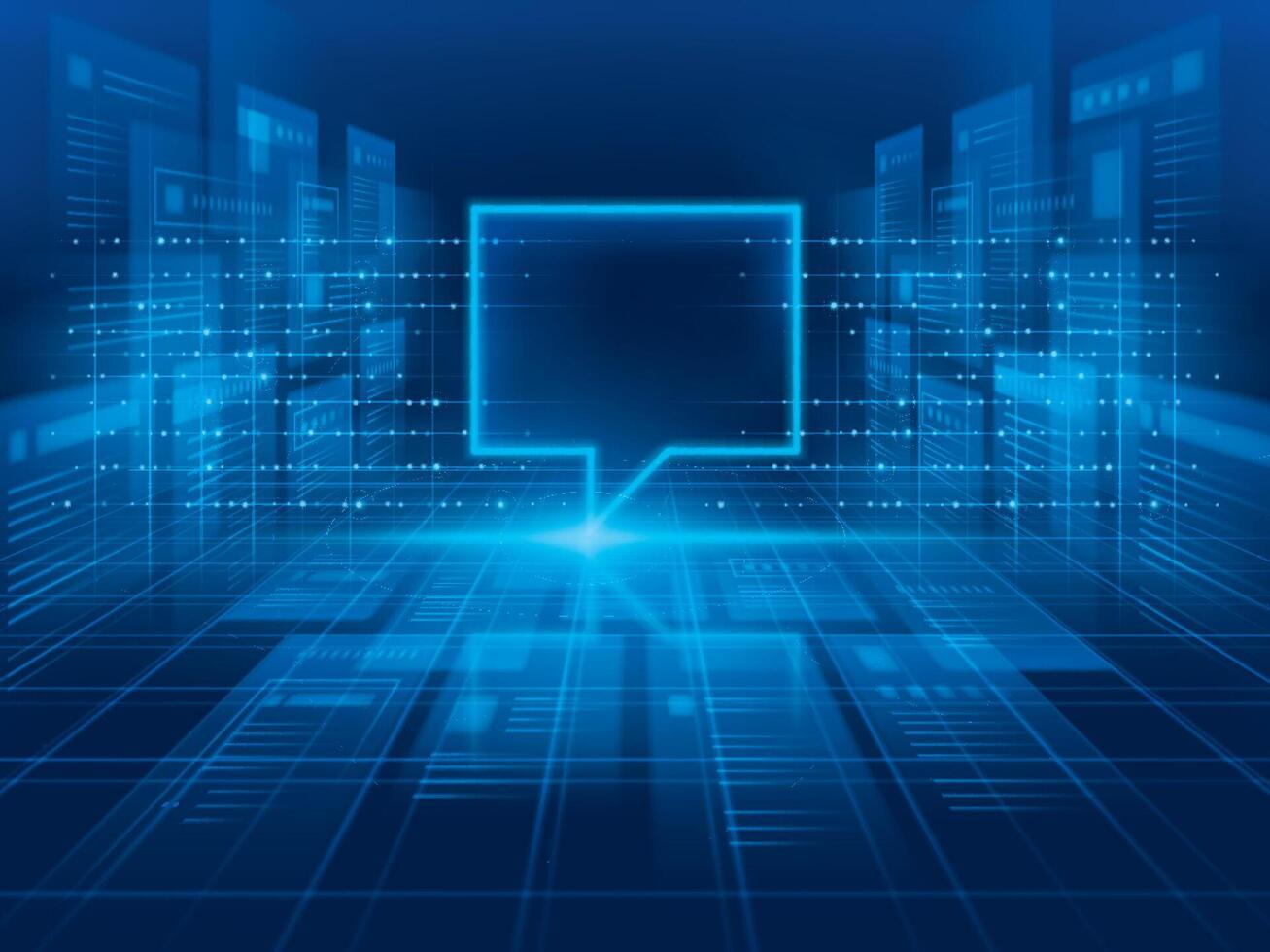 Future technology digital background. Abstract Blue Digital cyberspace and light lines network connections concept. vector