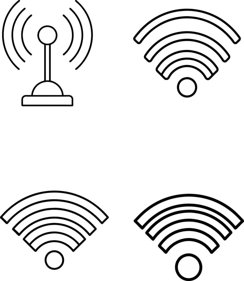 Wireless icon set silhouette vector