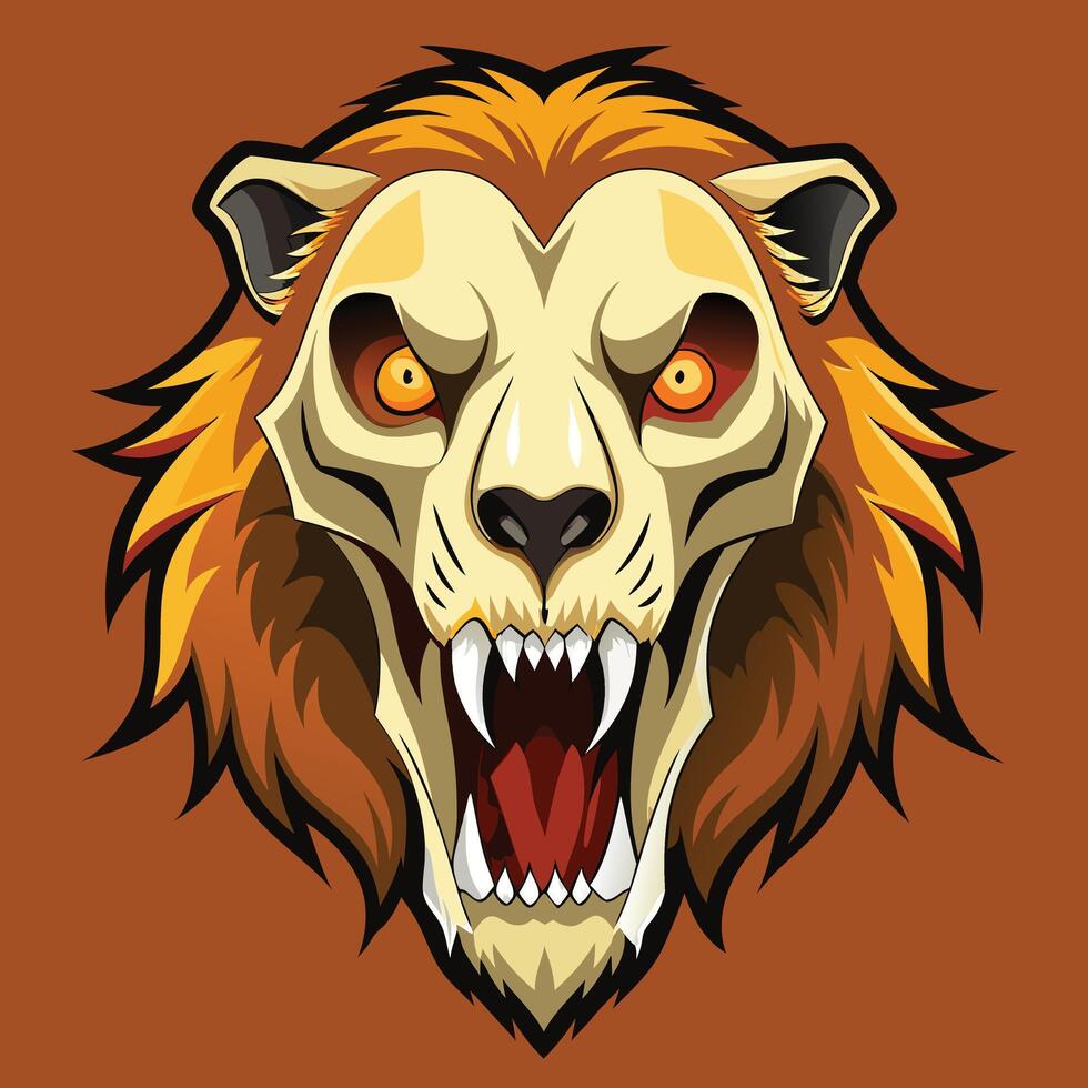 Lion skull design vector