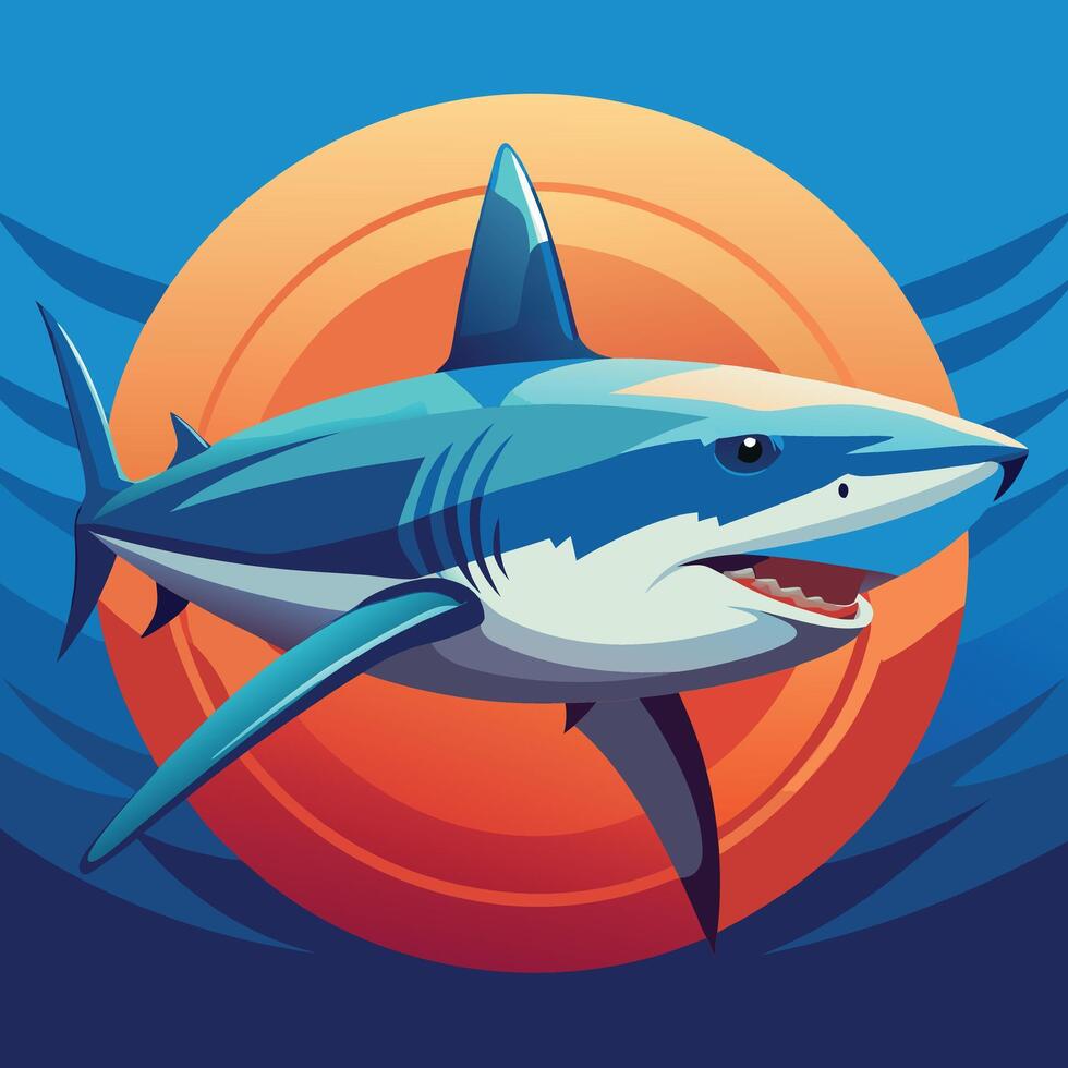 Blue Shark design vector
