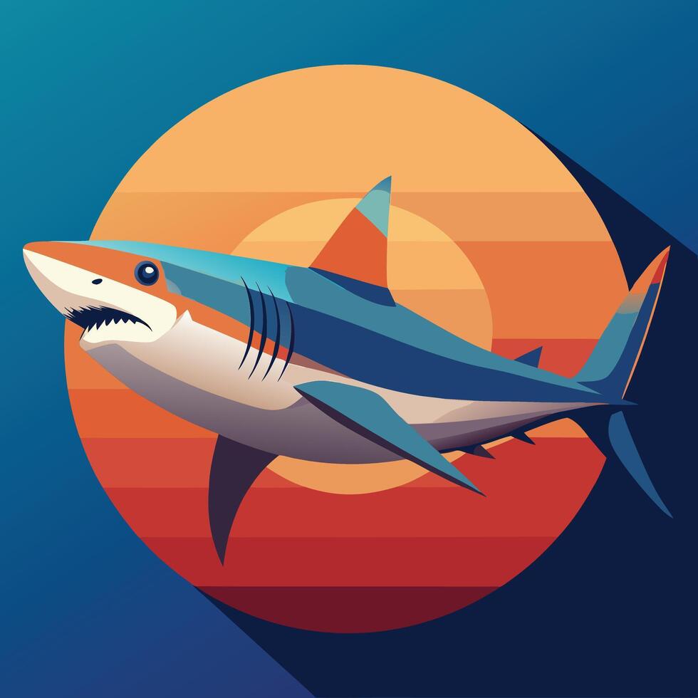 Blue Shark design vector