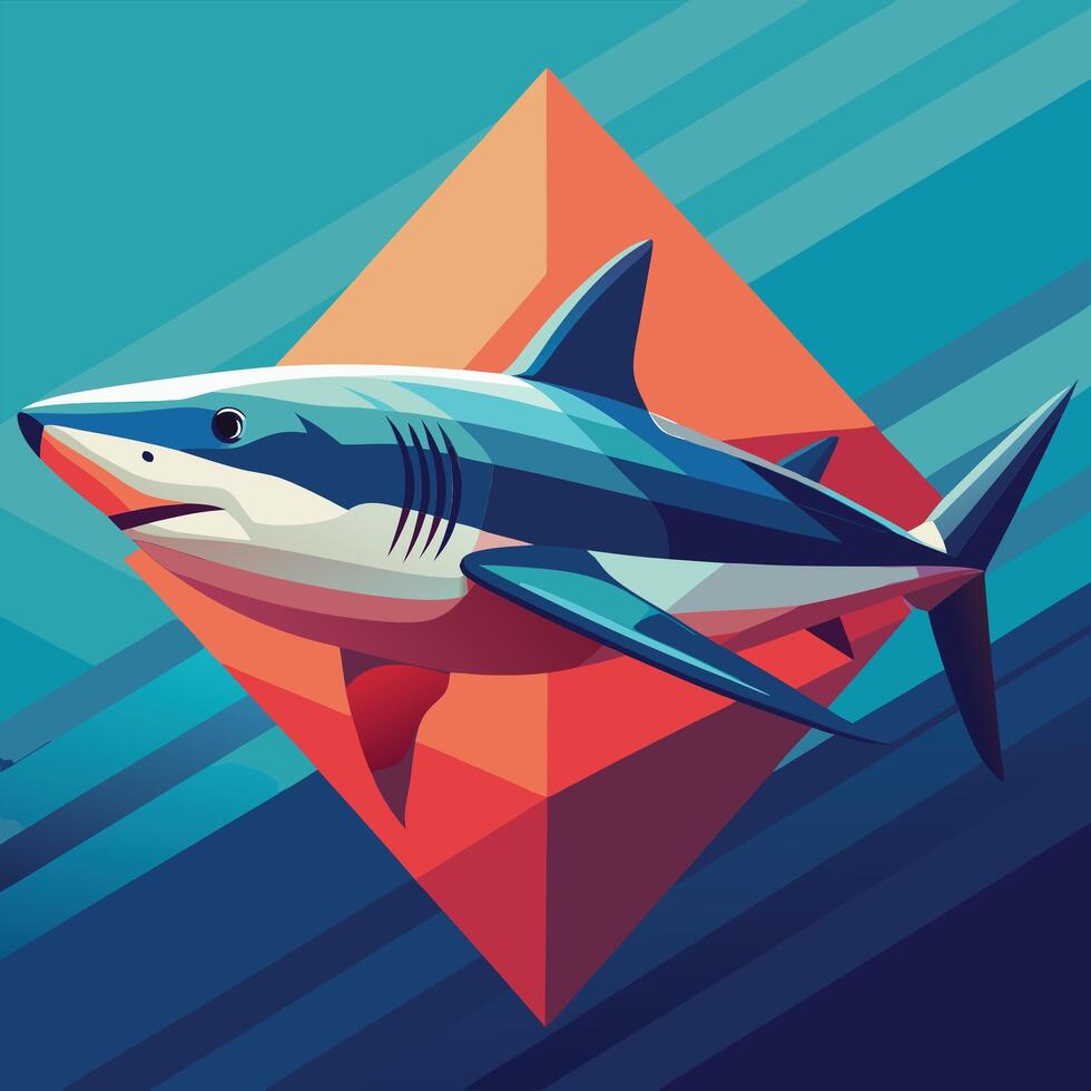 Blue Shark design vector