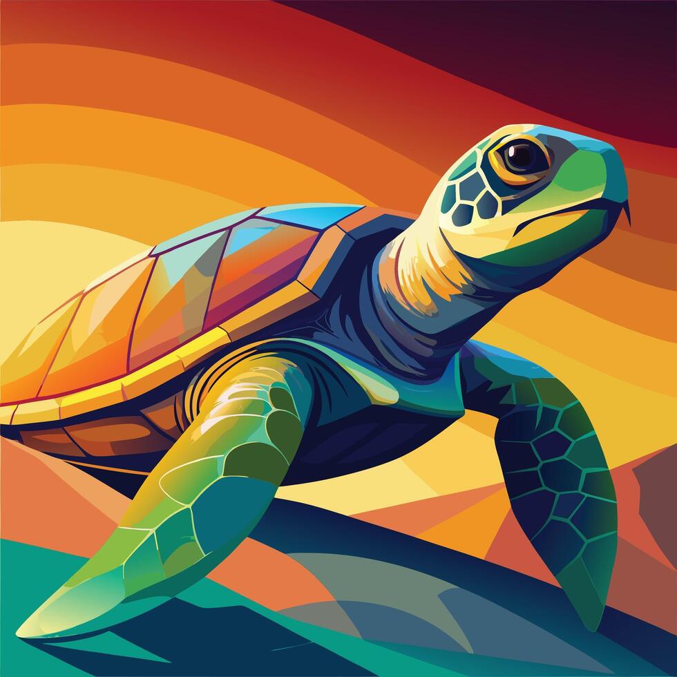 colorful Turtle design vector