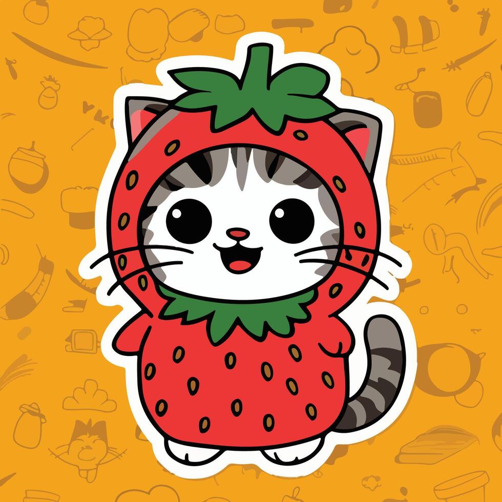 cute cat ice cream vector
