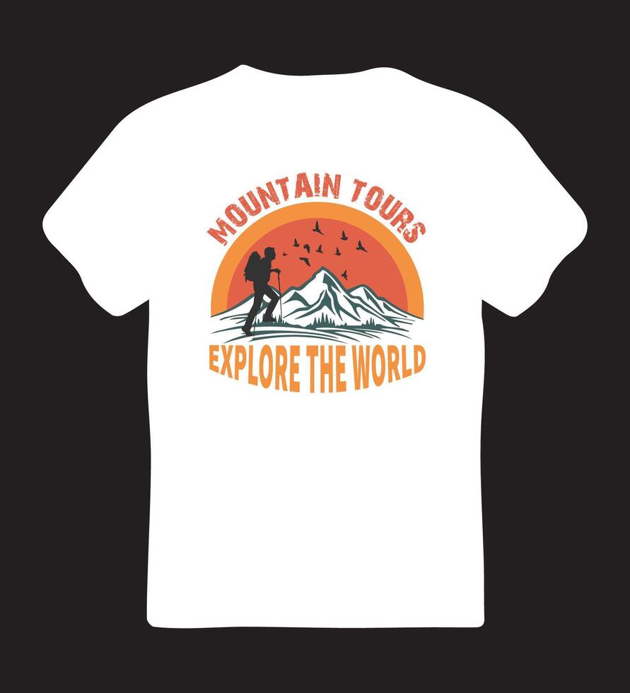 Mountain Tours T-Shirt Design vector