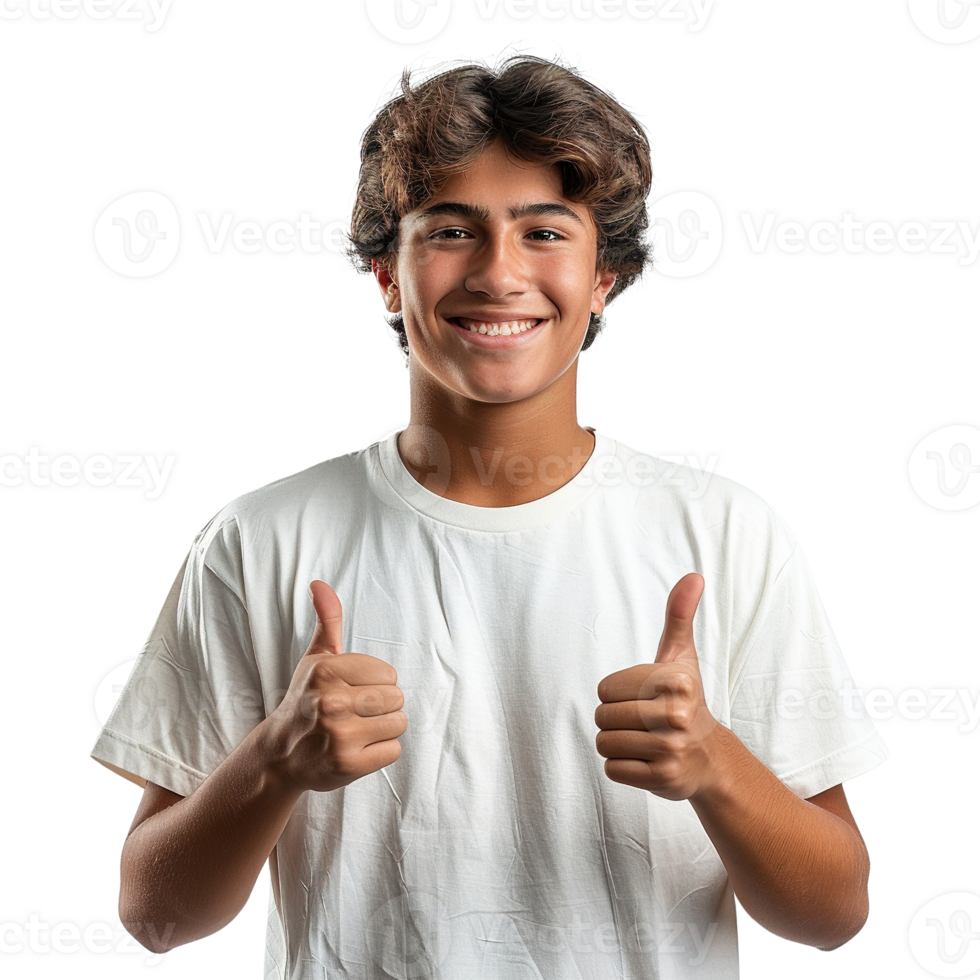 een jong Mens is glimlachen en geven een duimen omhoog png