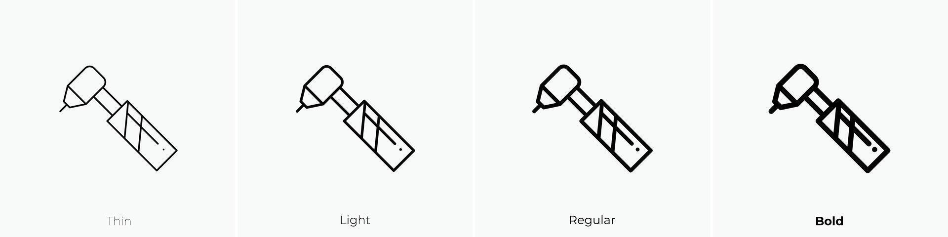 drill icon. Thin, Light, Regular And Bold style design isolated on white background vector