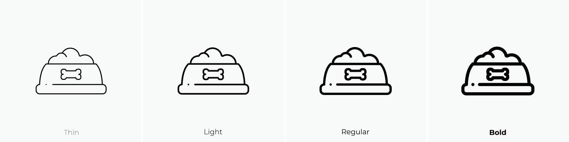 dog bowl icon. Thin, Light, Regular And Bold style design isolated on white background vector