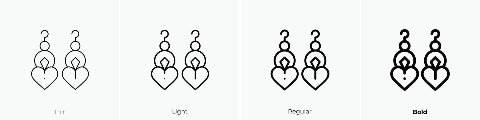 earrings icon. Thin, Light, Regular And Bold style design isolated on white background vector