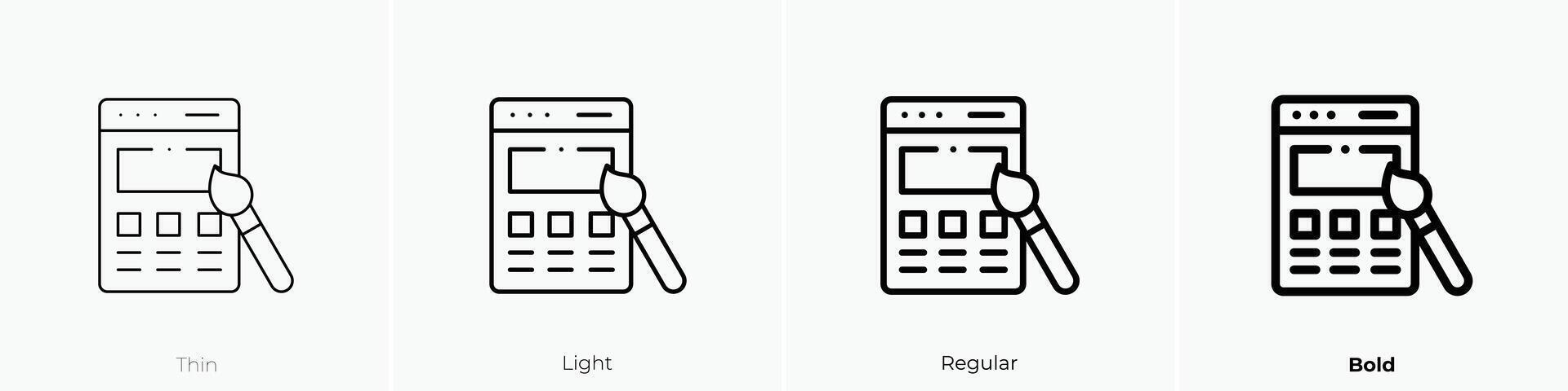 edit icon. Thin, Light, Regular And Bold style design isolated on white background vector