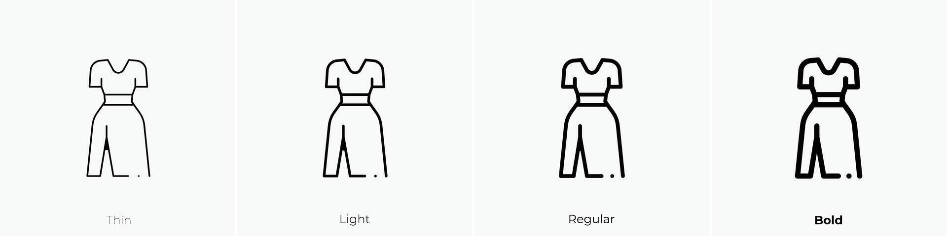 dress icon. Thin, Light, Regular And Bold style design isolated on white background vector
