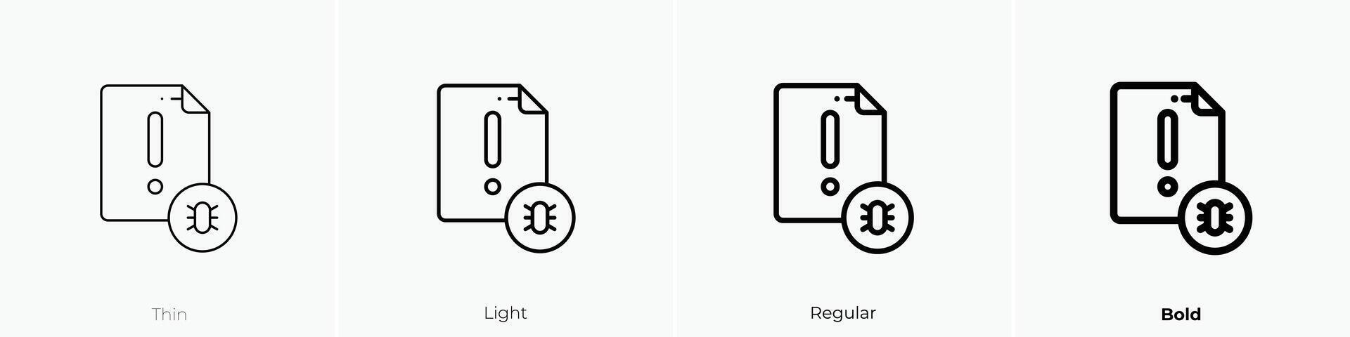 document icon. Thin, Light, Regular And Bold style design isolated on white background vector
