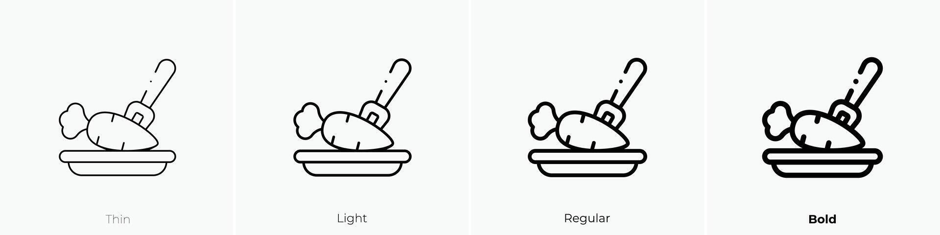 eating icon. Thin, Light, Regular And Bold style design isolated on white background vector