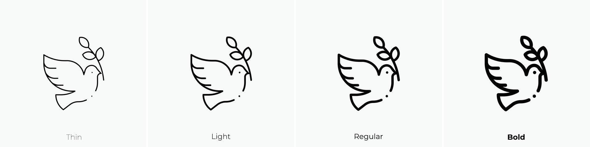 dove icon. Thin, Light, Regular And Bold style design isolated on white background vector