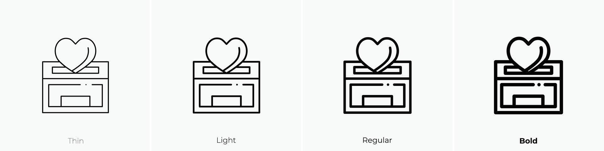 donation icon. Thin, Light, Regular And Bold style design isolated on white background vector