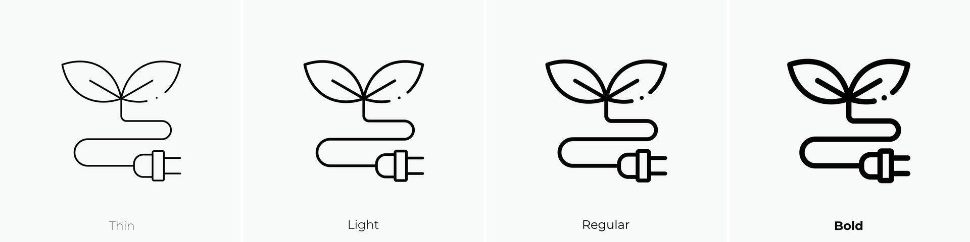 eco energy icon. Thin, Light, Regular And Bold style design isolated on white background vector
