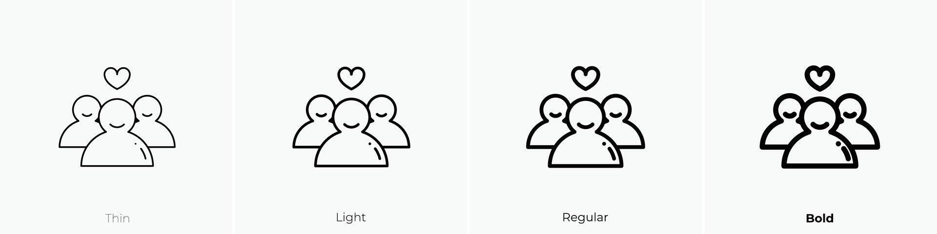 donors icon. Thin, Light, Regular And Bold style design isolated on white background vector