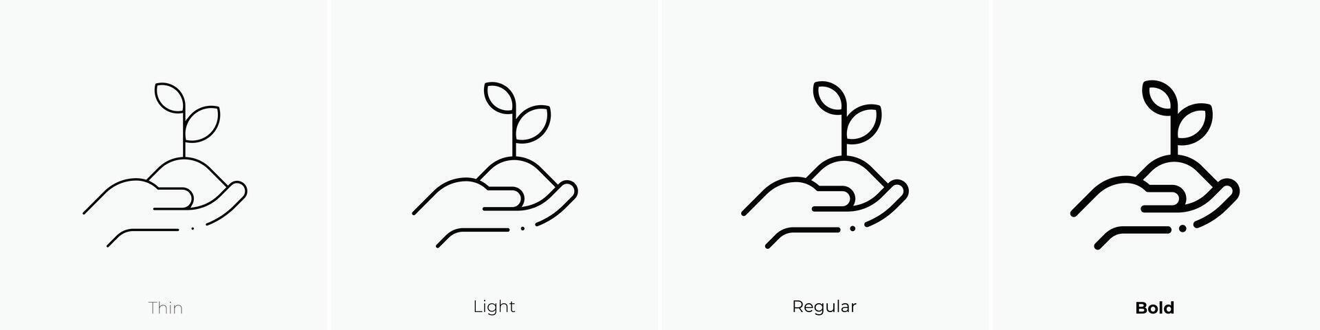 ecological icon. Thin, Light, Regular And Bold style design isolated on white background vector