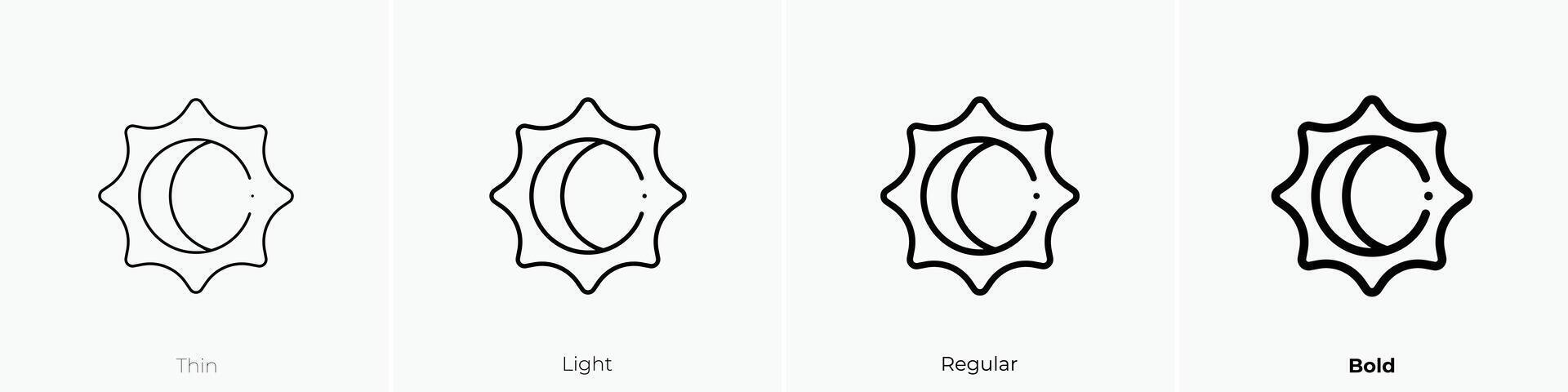 eclipse icon. Thin, Light, Regular And Bold style design isolated on white background vector