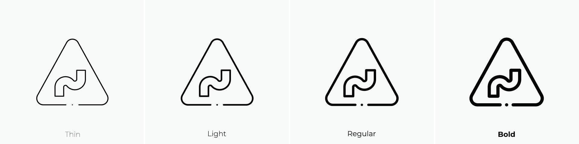 double curve icon. Thin, Light, Regular And Bold style design isolated on white background vector