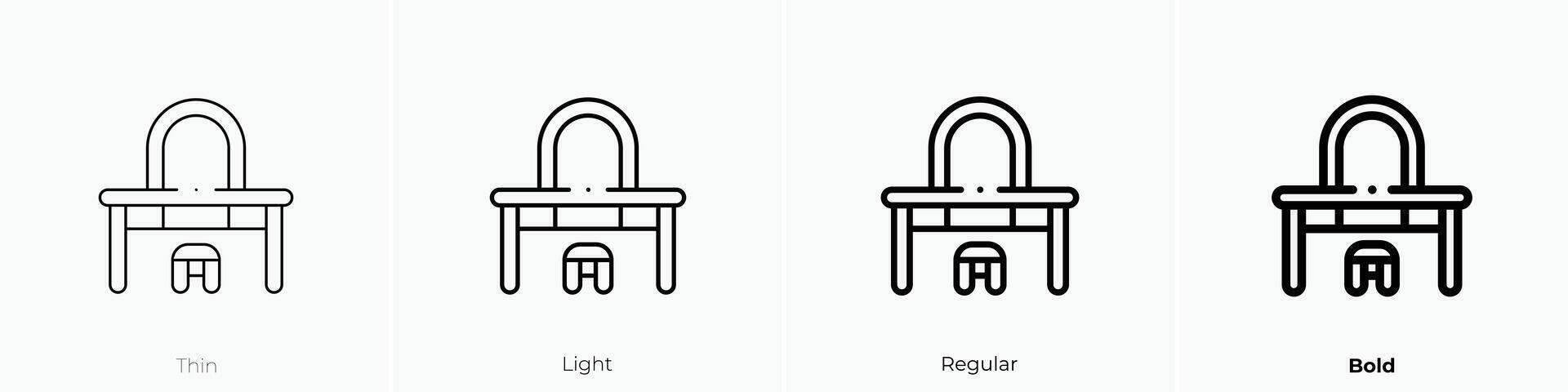 dresser icon. Thin, Light, Regular And Bold style design isolated on white background vector