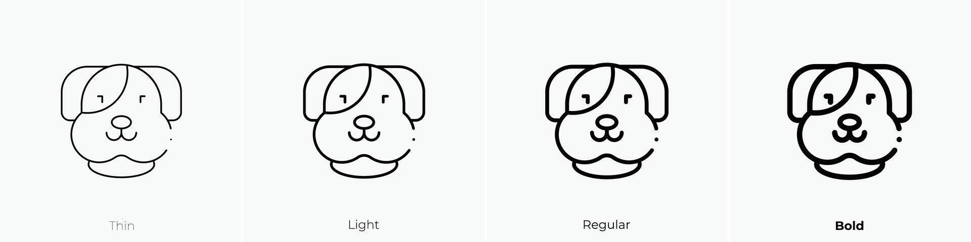 dog icon. Thin, Light, Regular And Bold style design isolated on white background vector