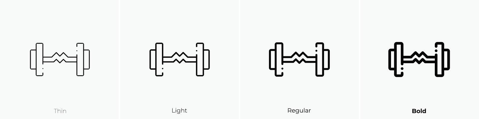 dumbbell icon. Thin, Light, Regular And Bold style design isolated on white background vector