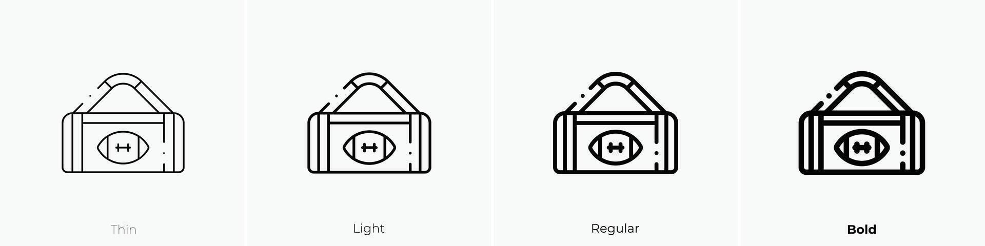 duffle bag icon. Thin, Light, Regular And Bold style design isolated on white background vector