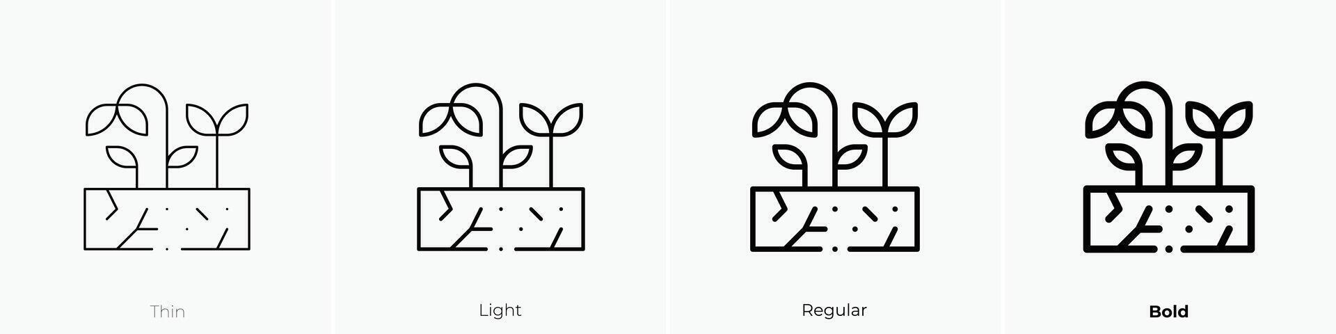 drought icon. Thin, Light, Regular And Bold style design isolated on white background vector