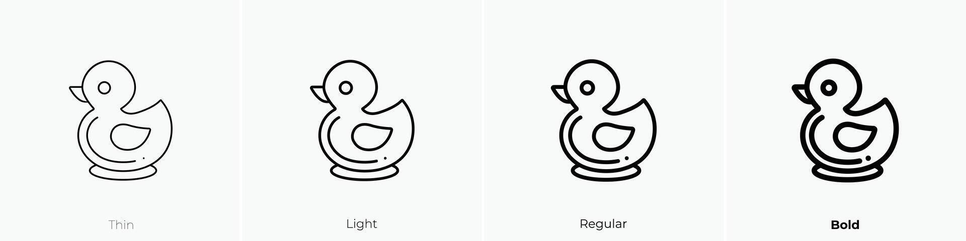 duck icon. Thin, Light, Regular And Bold style design isolated on white background vector