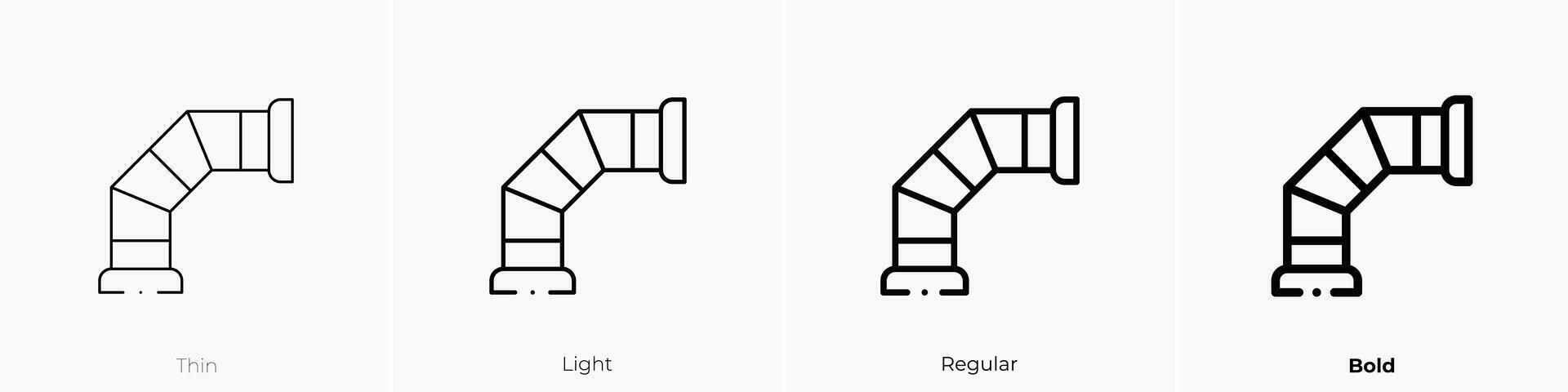 duct icon. Thin, Light, Regular And Bold style design isolated on white background vector