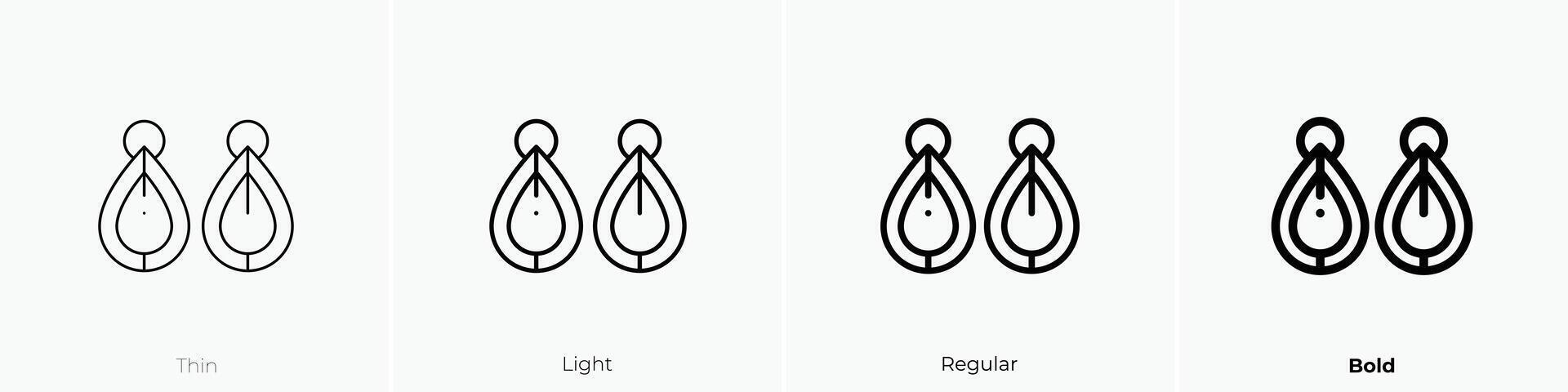 earrings icon. Thin, Light, Regular And Bold style design isolated on white background vector