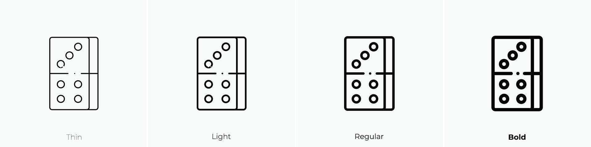 domino icon. Thin, Light, Regular And Bold style design isolated on white background vector