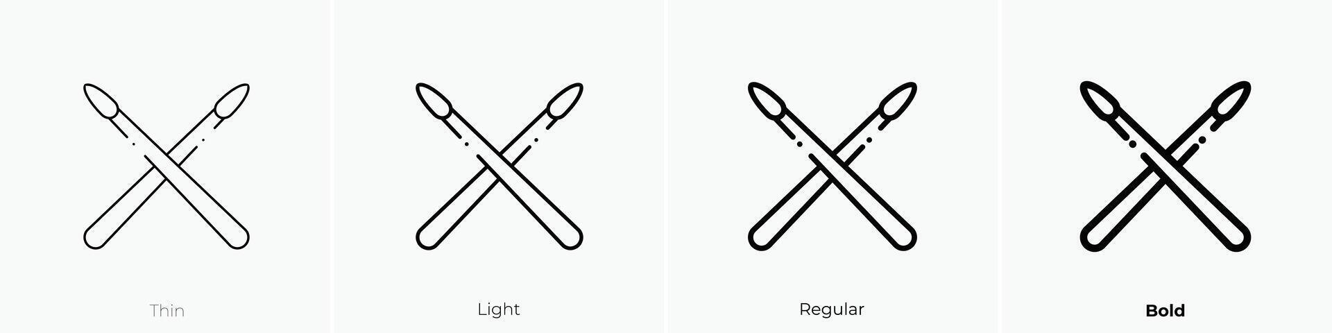 drumstick icon. Thin, Light, Regular And Bold style design isolated on white background vector