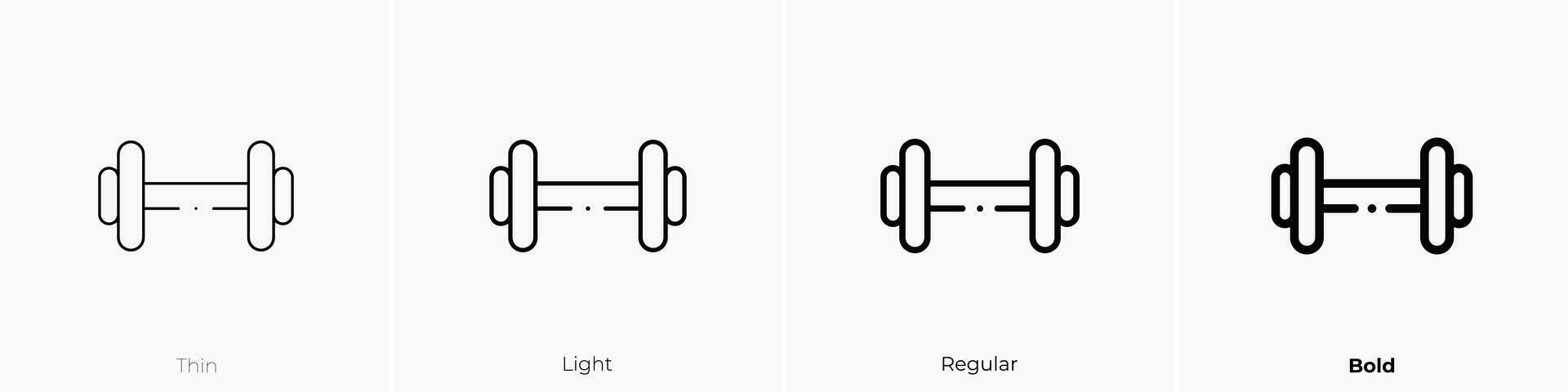 dumbbell icon. Thin, Light, Regular And Bold style design isolated on white background vector