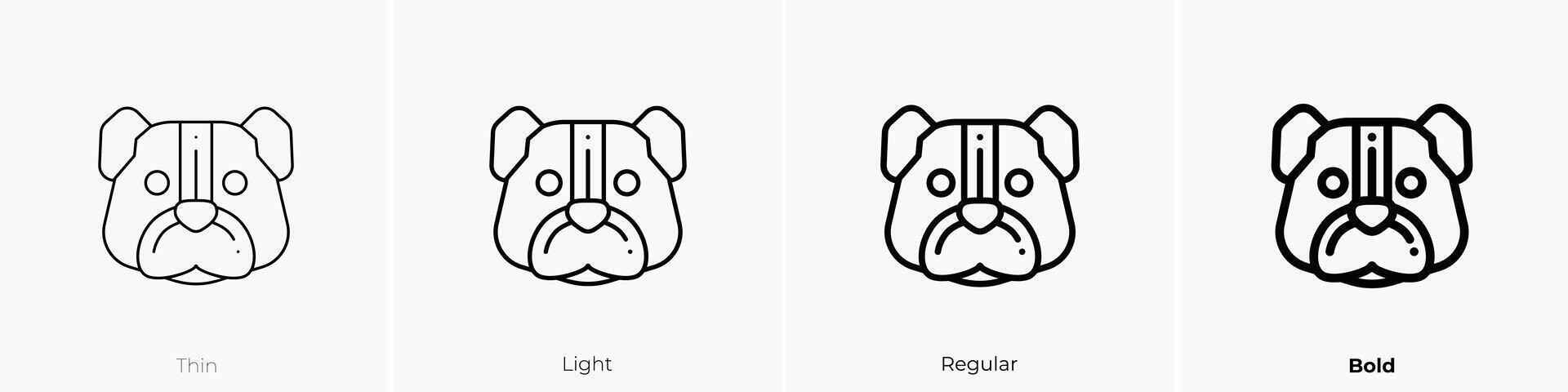 dog icon. Thin, Light, Regular And Bold style design isolated on white background vector